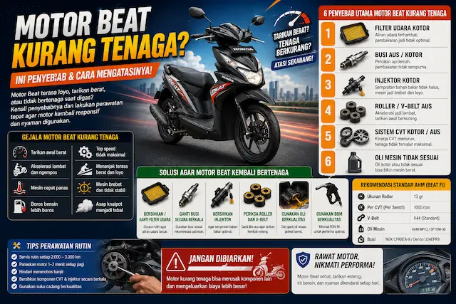 Motor Beat kurang tenaga