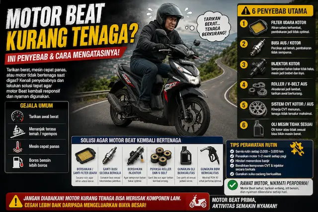 Motor Beat kurang tenaga