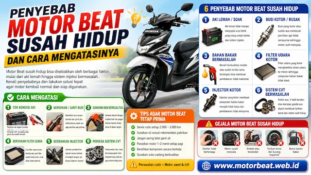 motor Beat tidak bisa hidup